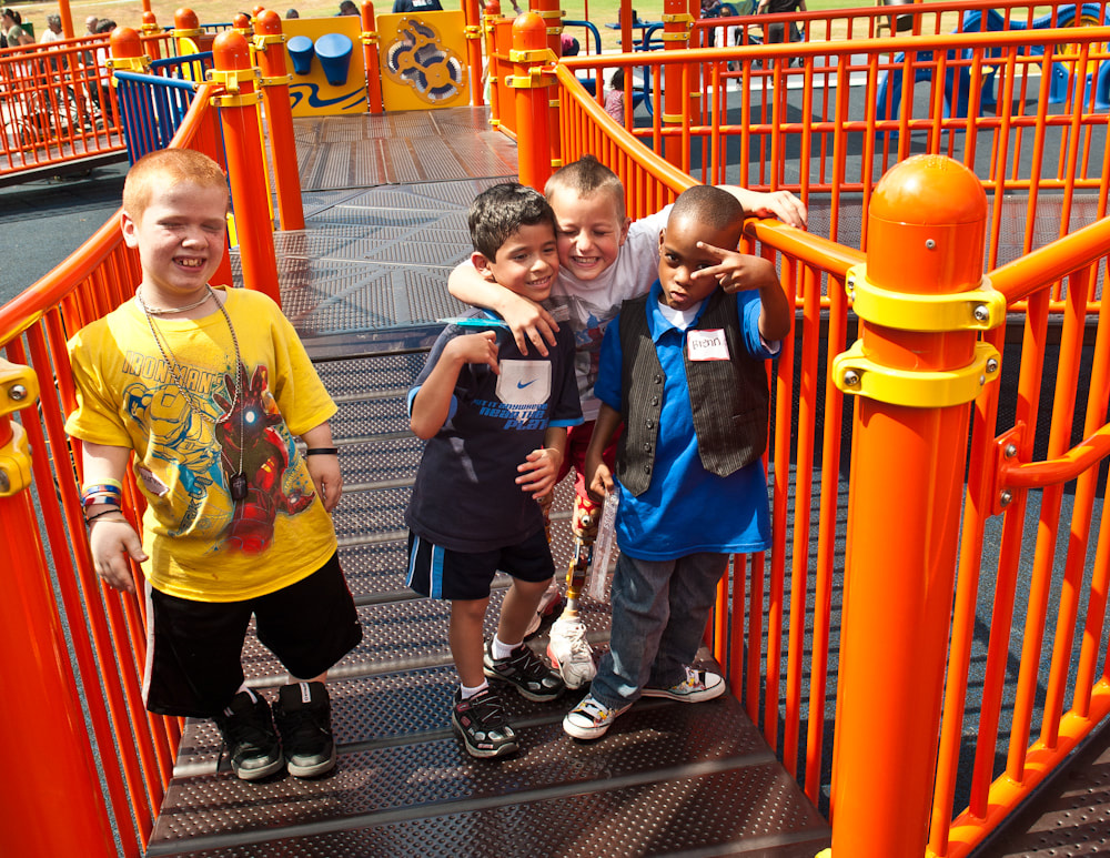 Childern socializing on playground