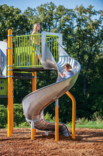 Picture of stainless steel spiral slide